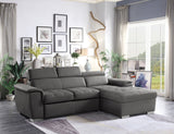 Ferriday 2-Piece Sectional With Adjustable Headrests, Pull-Out Bed And Right Chaise Hidden Storage