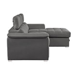 Ferriday 2-Piece Sectional With Adjustable Headrests, Pull-Out Bed And Right Chaise Hidden Storage