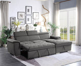 Ferriday 2-Piece Sectional With Adjustable Headrests, Pull-Out Bed And Right Chaise Hidden Storage