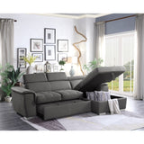 Ferriday 2-Piece Sectional With Adjustable Headrests, Pull-Out Bed And Right Chaise Hidden Storage