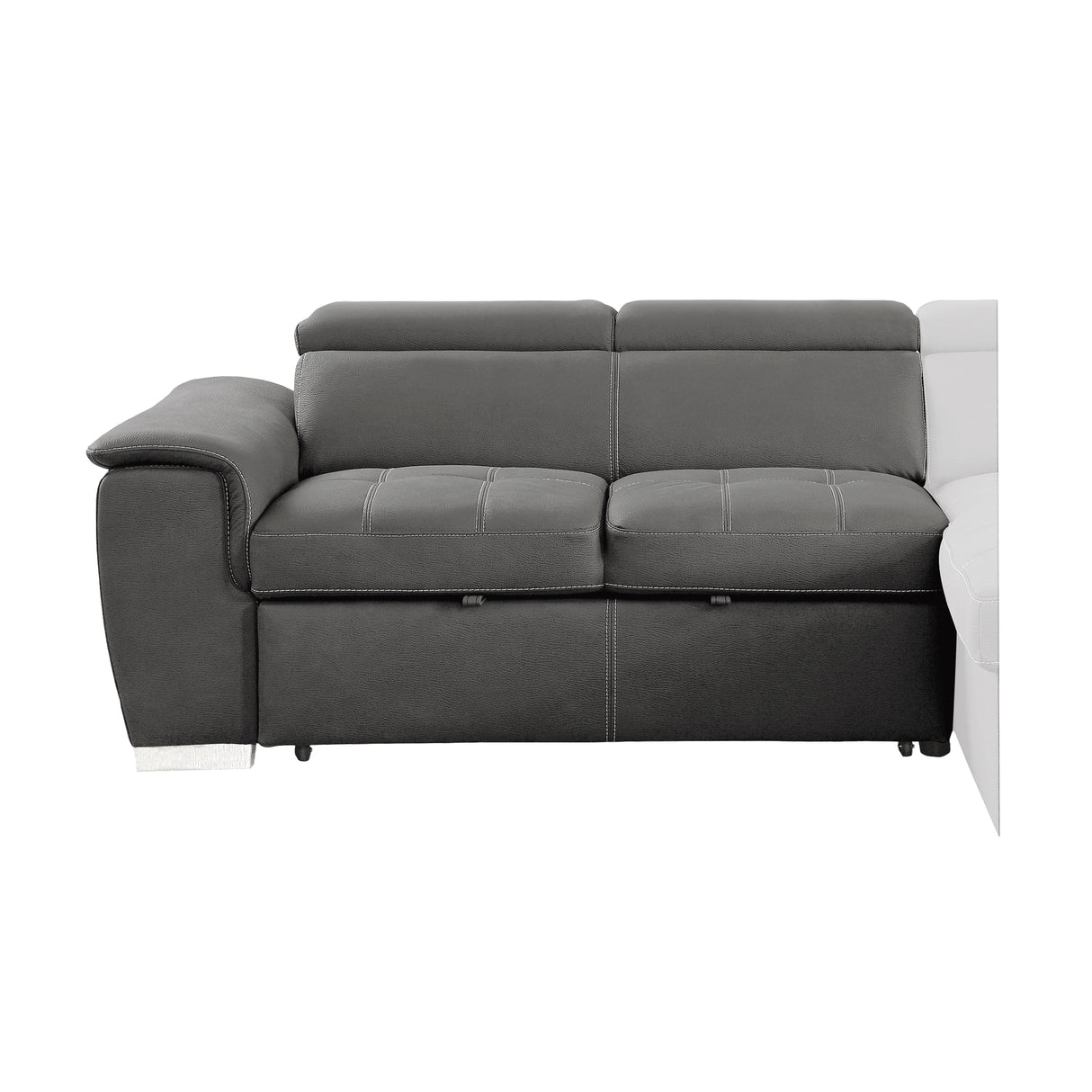 Ferriday 2-Piece Sectional With Adjustable Headrests, Pull-Out Bed And Right Chaise Hidden Storage