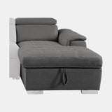 Ferriday 2-Piece Sectional With Adjustable Headrests, Pull-Out Bed And Right Chaise Hidden Storage