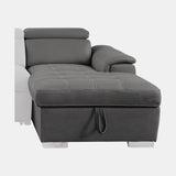 Ferriday 2-Piece Sectional With Adjustable Headrests, Pull-Out Bed And Right Chaise Hidden Storage