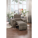 Ferriday Taupe Chair with Pull-out Ottoman