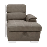 Ferriday 2-Piece Sectional With Adjustable Headrests, Pull-Out Bed And Right Chaise Hidden Storage