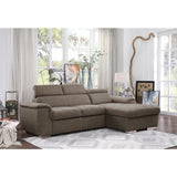 Ferriday 2-Piece Sectional With Adjustable Headrests, Pull-Out Bed And Right Chaise Hidden Storage