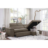 Ferriday 2-Piece Sectional With Adjustable Headrests, Pull-Out Bed And Right Chaise Hidden Storage