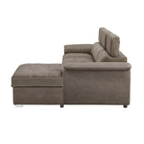 Ferriday 2-Piece Sectional With Adjustable Headrests, Pull-Out Bed And Right Chaise Hidden Storage