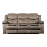 Bastrop Brown Fabric Double Reclining Sofa