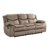 Bastrop Brown Fabric Double Reclining Sofa