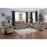 Bastrop Brown Fabric Double Reclining Sofa