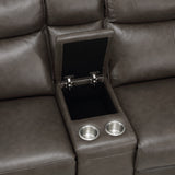 Maroni Power Double Reclining Love Seat With Center Console And Headrests