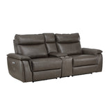 Maroni Power Double Reclining Love Seat With Center Console And Headrests