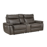 Maroni Power Double Reclining Love Seat With Center Console And Headrests