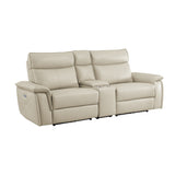 Maroni Power Double Reclining Love Seat With Center Console And Headrests