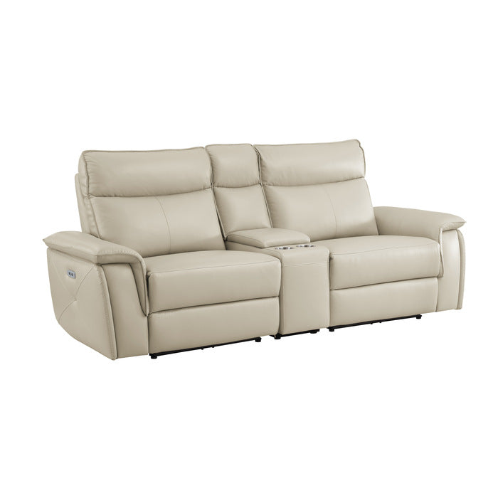 Maroni Power Double Reclining Love Seat With Center Console And Headrests