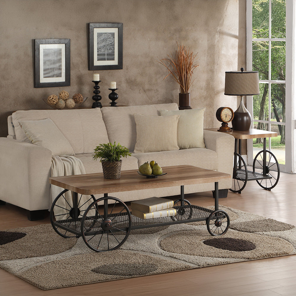 Francie Oak & Antique Gray Finish Coffee Table