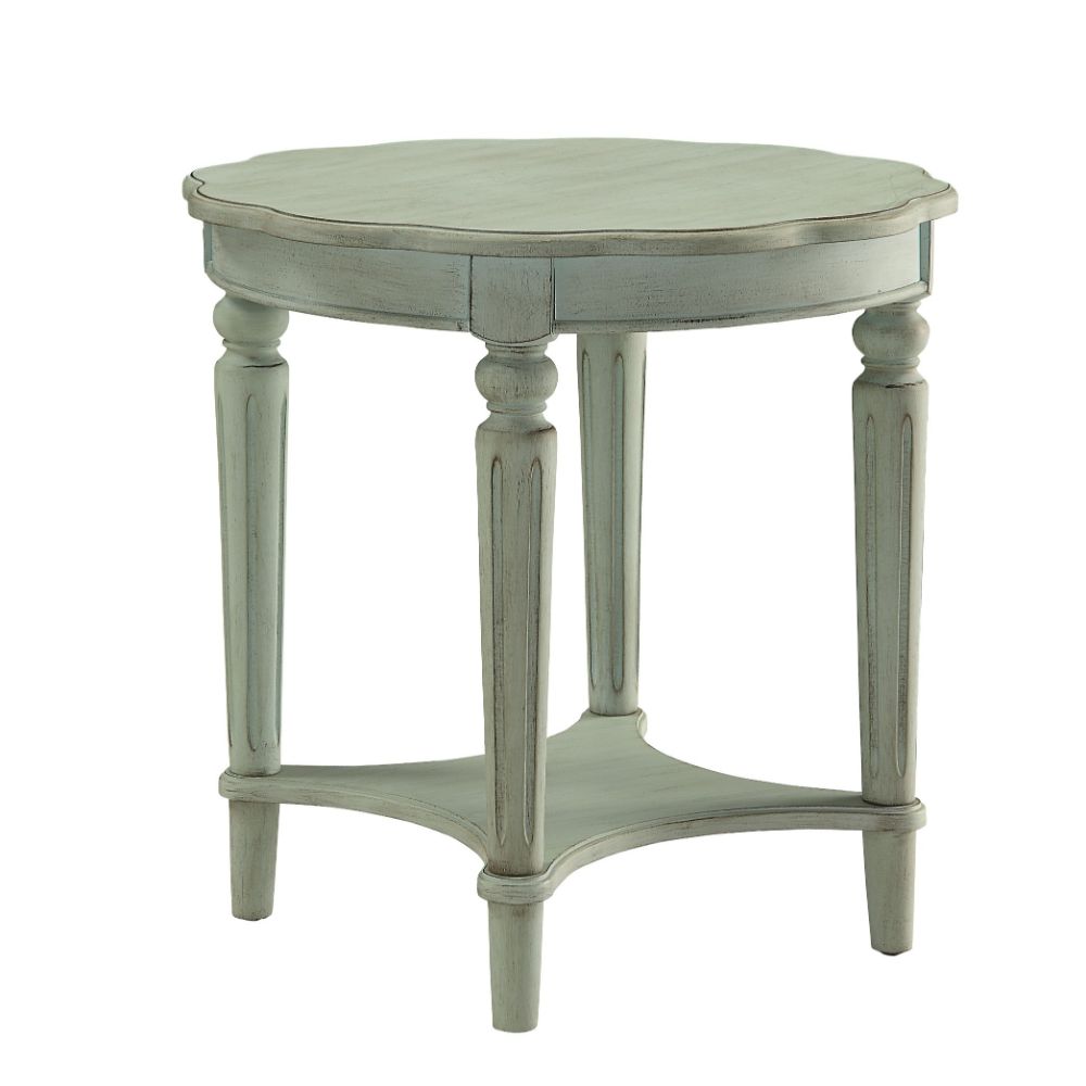 Fordon French Antique Green Finish End Table