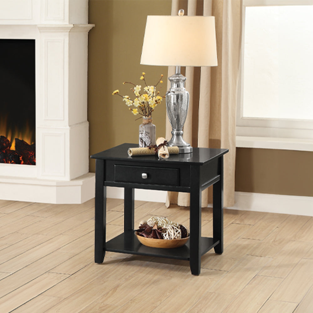 Malachi Black Finish End Table