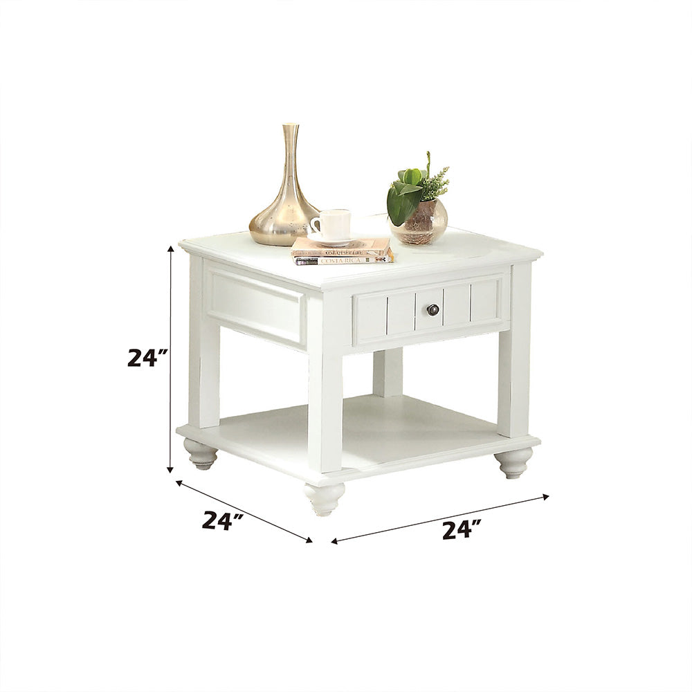 Natesa White Washed Finish End Table