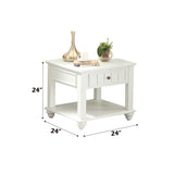 Natesa White Washed Finish End Table