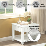 Natesa White Washed Finish End Table