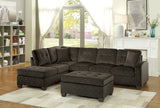 Emilio Exposed Feet With Faux Wood 2-Piece Reversible Sectional Chaise