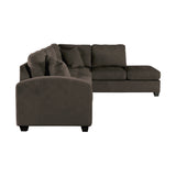 Emilio Exposed Legs With Brown 3-Piece Reversible Sectional Ottoman