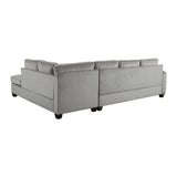 Emilio Exposed Feet With Faux Wood 2-Piece Reversible Sectional Chaise