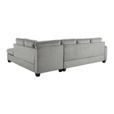 Emilio Exposed Legs With Brown 3-Piece Reversible Sectional Ottoman