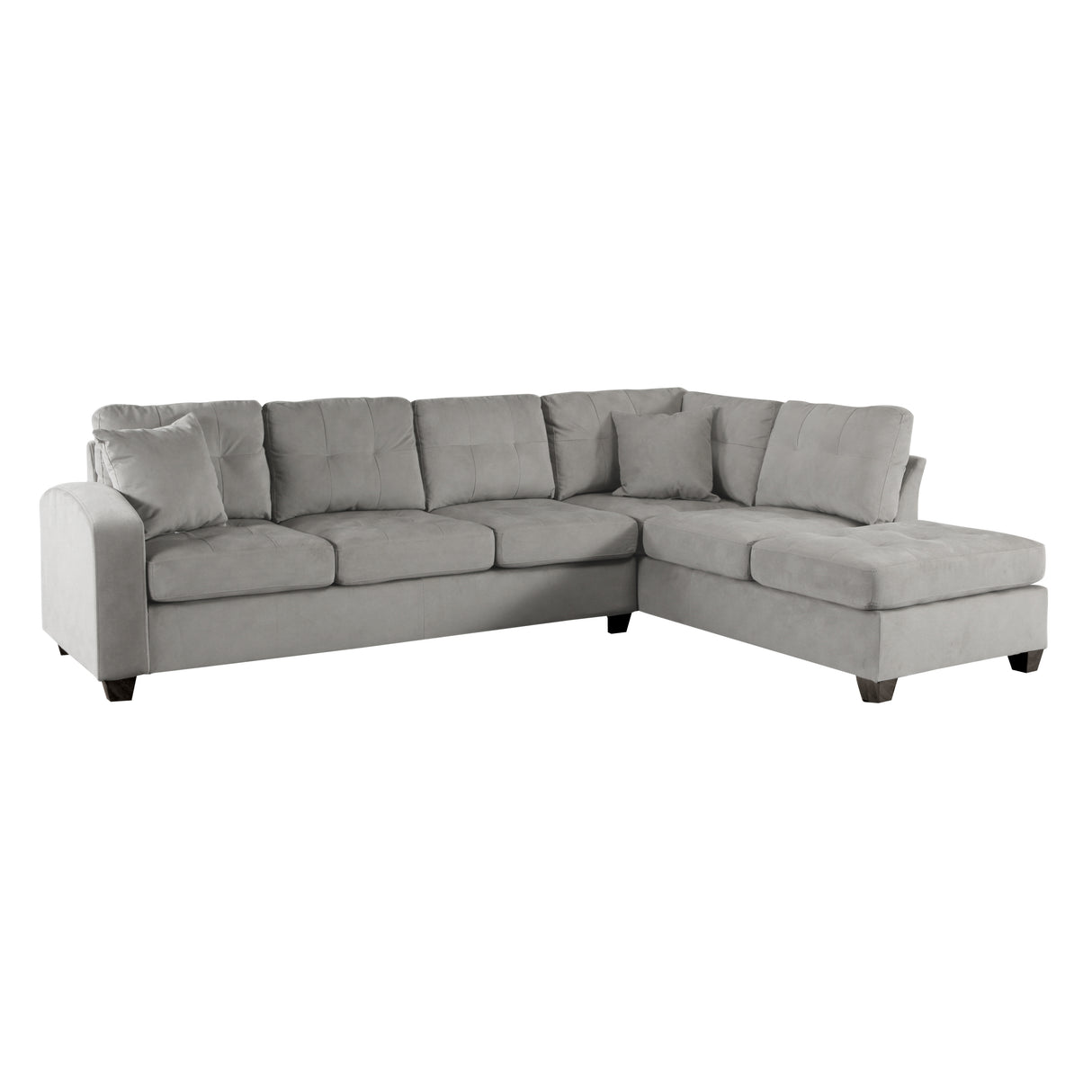 Emilio Exposed Feet With Faux Wood 2-Piece Reversible Sectional Chaise