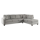 Emilio Exposed Feet With Faux Wood 2-Piece Reversible Sectional Chaise