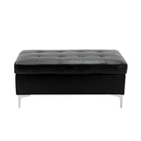 Barrington Exposed Metal Legs With Silver 3-Piece Sectional Right Chaise And Ottoman
