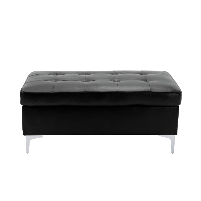 Barrington Exposed Metal Legs With Silver 3-Piece Sectional Right Chaise And Ottoman