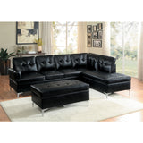 Barrington Exposed Metal Legs With Silver 3-Piece Sectional Right Chaise And Ottoman