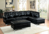Barrington Exposed Metal Legs With Silver 3-Piece Sectional Right Chaise And Ottoman