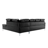 Barrington Exposed Metal Legs With Silver 3-Piece Sectional Right Chaise And Ottoman