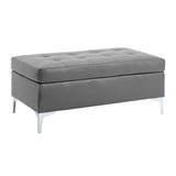 Barrington Exposed Metal Legs With Silver 3-Piece Sectional Right Chaise And Ottoman