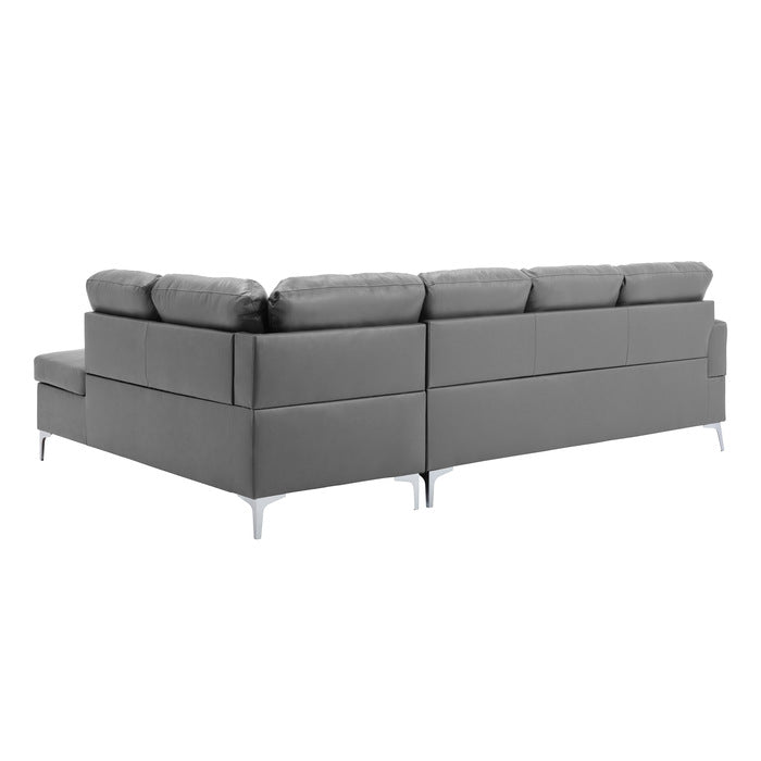 Barrington Exposed Metal Feet With Silver 2-Piece Sectional Right Chaise