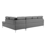 Barrington Exposed Metal Feet With Silver 2-Piece Sectional Right Chaise