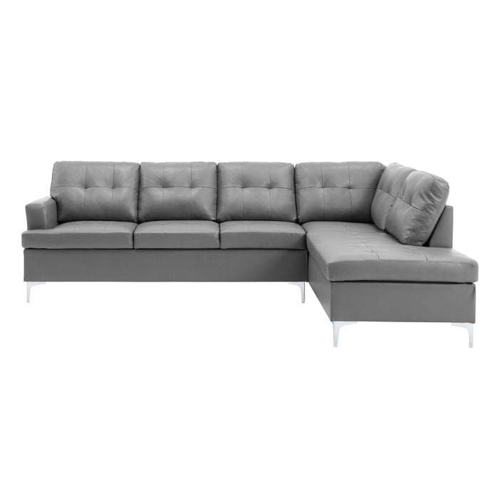 Barrington Exposed Metal Feet With Silver 2-Piece Sectional Right Chaise