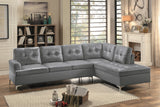 Barrington Exposed Metal Feet With Silver 2-Piece Sectional Right Chaise