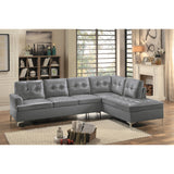 Barrington Exposed Metal Feet With Silver 2-Piece Sectional Right Chaise