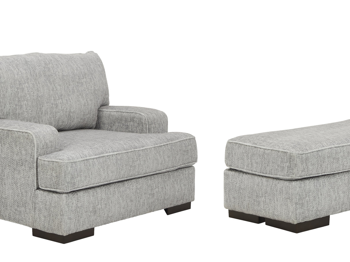 Mercado Pewter Chair And Ottoman