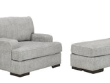 Mercado Pewter Chair And Ottoman