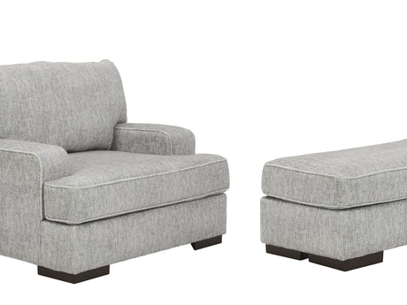 Mercado Pewter Chair And Ottoman