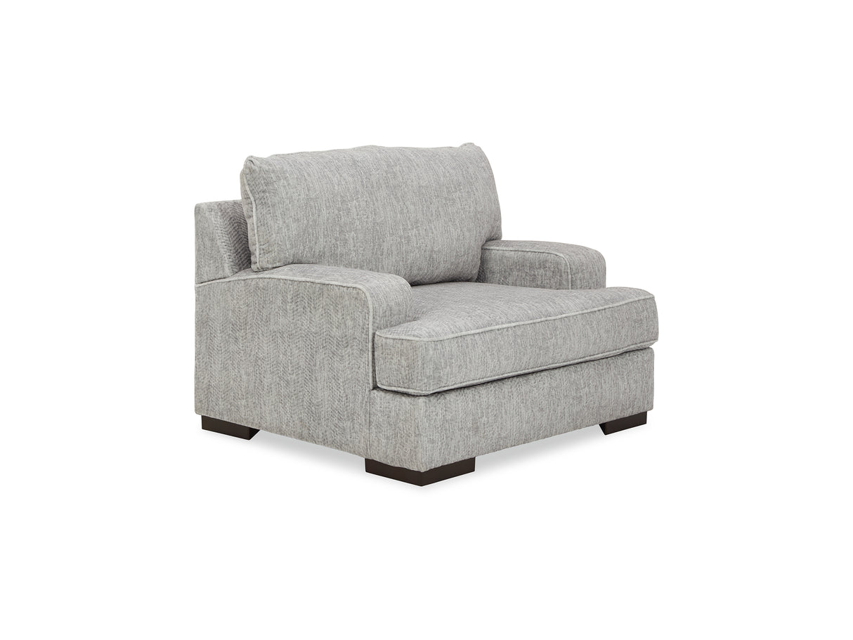 Mercado Pewter Sofa, Oversized Chair And Ottoman