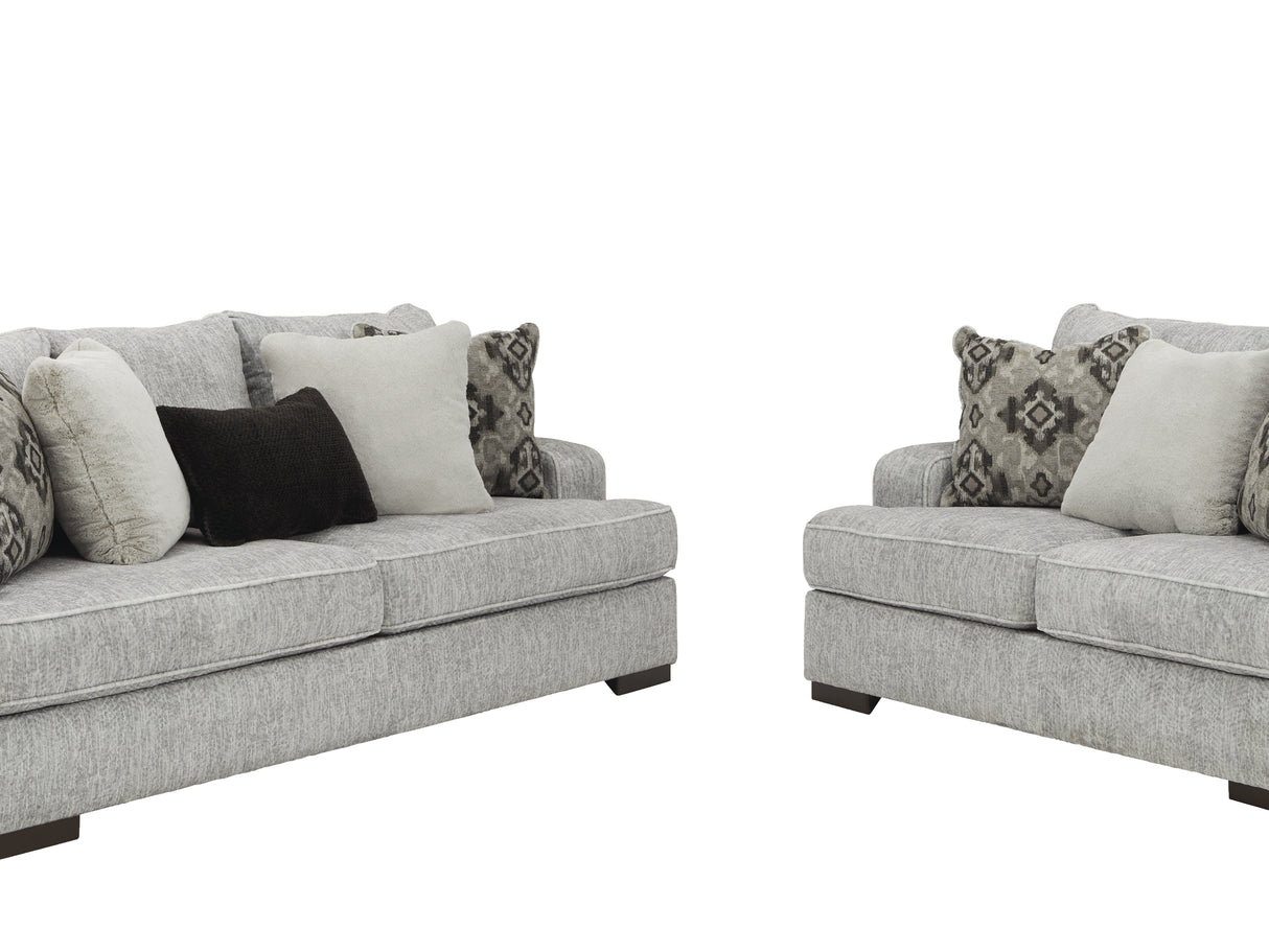 Mercado Pewter Sofa And Loveseat