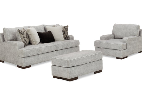 Mercado Pewter Sofa, Oversized Chair And Ottoman