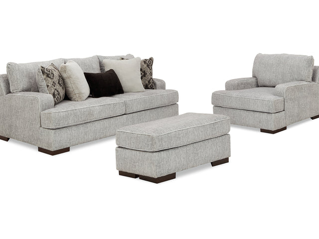 Mercado Pewter Sofa, Oversized Chair And Ottoman
